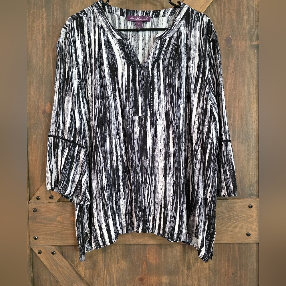Gloria Vanderbilt Flowy Bell Sleeve Tunic Size XXL